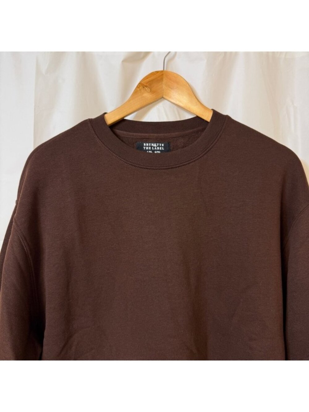 Brunette The Label Core Crew French Press Brown L/XL NWT - Picture 2 of 11